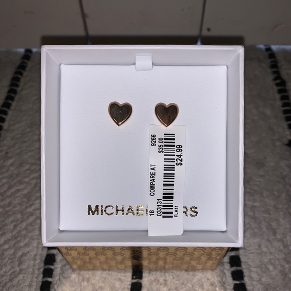 Michael Kors Jewelry - Michael Kors Rose Gold Heart earrings